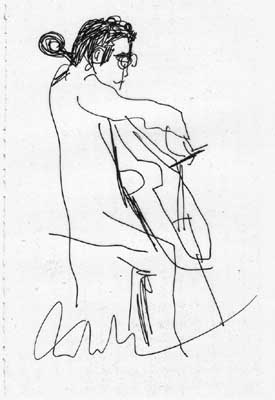 Lisl Steiner Sketch of Yo Yo Ma