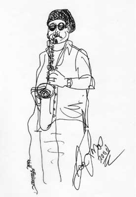 Lisl Steiner Sketch of Joe Lovano